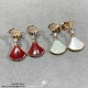 V gold plated miked (new version) Bvlgari Premium Mother of Pearl Head with Diamonds Scalloped Skirt Earrings  Divas' Dream Collection Tanabata Limited! High-end customized fire counter    one to one original     luxury 