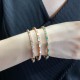 V gold plated imitation gold BVLGARI Bvlgari Premium Mother-of-pearl Narrow Snake Bone Bracelet with delicate and enchanting line design, decorated with bright diamonds   so that dominance can also be feminine! Thickened