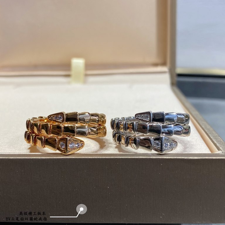 V gold material Size 5678. bvlgari premium head and tail diamonds three circle snake ring   true fragrance collection... The real thing is simple and generous More beautiful than the price of full diamonds Exquisite work