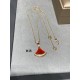 V gold Bvlgari Premium Large Scalloped Red Skirt Necklace Original Engraving Beautiful  diva Collection  High-end One-to-One Customized Fire Skirt Scalloped  Luxurious and Beautiful .