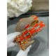 (Actual Price) Bvlgari Orange Snake Bracelet in Sub-Gold Fashion High-end Bvlgari Snake Bracelet Luxury Snake upgraded version  BVLGARI Fire   imported technology  high carbon diamonds, the inner circle is perfect Skelet