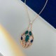 Bv Home Snake Series Turquoise Blue Eyes Snake Head Necklace Bullying Classic Versatile Made of imported s925 sterling silver Rose gold Electroplated thick gold Necklace