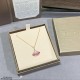 V gold plated imitation gold (pair size) Bvlgari gradient pink diamond fan skirt necklace, embedded with a central brilliant red zircon and brilliant cut, and round diamonds  , decorated with pave diamonds  , full of fem