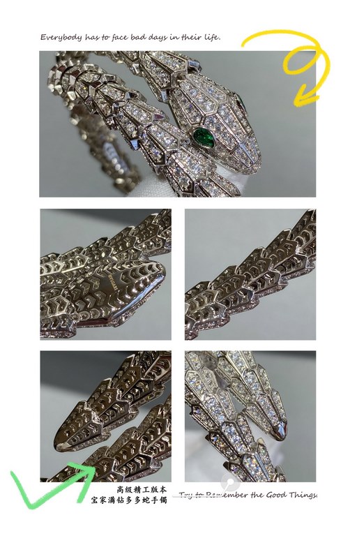 Bvlgari Premium Full Diamond Dodo Snake Bracelet   Imported zirconia setting    Offer Grade, quality clearly visible to the naked eye!