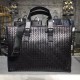 Men's top customized briefcase No logo as well known to the world Adhering to the tradition of handmade Italy original fetal cowhide leather seamless weaving gunmetal color electrophoresis accessories   ♂Low-profile Prac