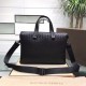 Woven briefcase Imported fetal cowhide leather hand-woven Zipper closure Highest quality on the net Size 36624cm