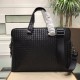 Woven briefcase Imported fetal cowhide leather hand-woven Zipper closureHighest quality on the net Size 39729cm