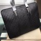 Woven briefcase Imported fetal cowhide leather hand-woven Zipper closureHighest quality on the net Size 40531cm