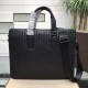 Woven briefcase Imported fetal cowhide leather hand-woven Zipper closureHighest quality on the net Size 39330cm