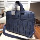 Woven briefcase Imported fetal cowhide leather hand-woven Zipper closure Highest quality on the net Size 36527cm