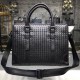 Men's top customized briefcase No logo as well known to the world Adhering to the tradition of handmade Italy original fetal cowhide leather seamless weaving gunmetal color electrophoresis accessories   ♂Low-profile Prac