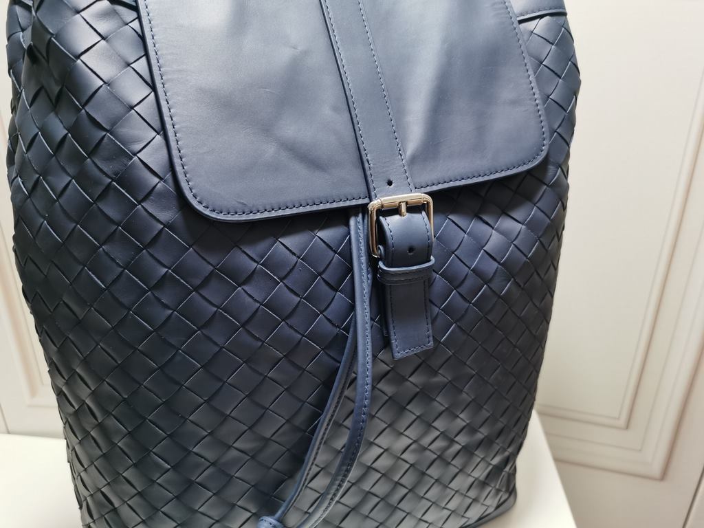 BV waxed tire cowhide shoulder bag] dark blue! 2021 counter explosion models shoulder bag, counter models, original quality, 34x15x42cm