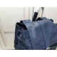 BV waxed tire cowhide shoulder bag] dark blue! 2021 counter explosion models shoulder bag, counter models, original quality, 34x15x42cm