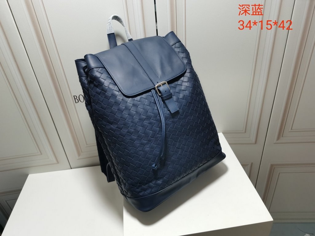 BV waxed tire cowhide shoulder bag] dark blue! 2021 counter explosion models shoulder bag, counter models, original quality, 34x15x42cm