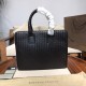 Woven briefcase Imported fetal cowhide leather hand-woven Zipper closure Size 38829cm