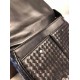 Made in Italy customized original fetal cowhide, pure hand-woven Leather fine   feel   low-profile temperament personality high men's top single    main side zipper compartment   size 31  25  12cm