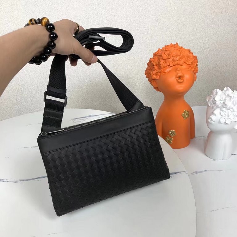 [BV original single waxed tire cowhide double bag bag] 2022 counter new! Graphite black, divided into two, 2 handbags assembled into a crossbody bag, free combination, practical and simple generous   size 26x17x7cm, sing