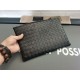 [BV Tire Cowhide Envelope Bag] Medium checkered black, no seams on three sides, tote strap removable!    .