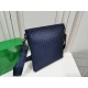 BV waxed tire leather crossbody bag] dark blue, size 26x27x4cm, counter models, original quality, three sides without seams!