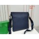 BV waxed tire leather crossbody bag] dark blue, size 26x27x4cm, counter models, original quality, three sides without seams!