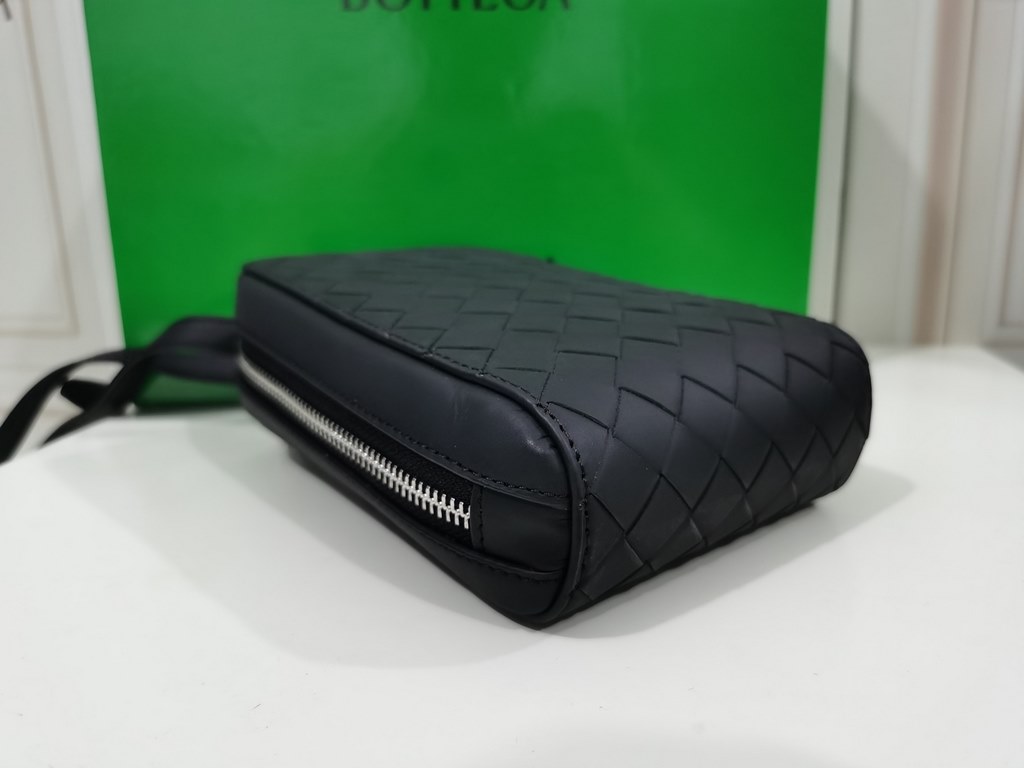 [BV Waxed Tire Cowhide Cell Phone Bag] 2021 Counter pop-up cell phone bag, unisex models   graphite black     size 12175cm, counter models, original quality.