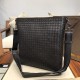 Woven Crossbody Bag Imported Tire Cowhide Leather Pure Hand-Woven Zipper ClosureHighest Quality on the Net Size 30332.5cm