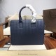 Woven briefcase Imported fetal cowhide leather hand-woven Zipper closureHighest quality on the net Size 38829cm