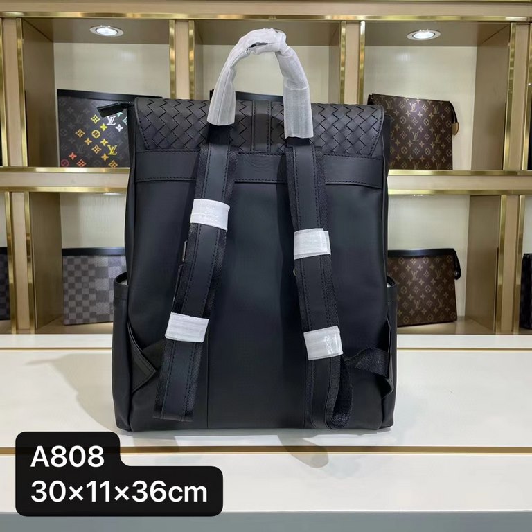 Model A808 upgraded version Bottega Veneta latest BV counter men's backpack official website synchronization using the top waxed tires cowhide feel soft and comfortable awesome counter original hardware special lining Si