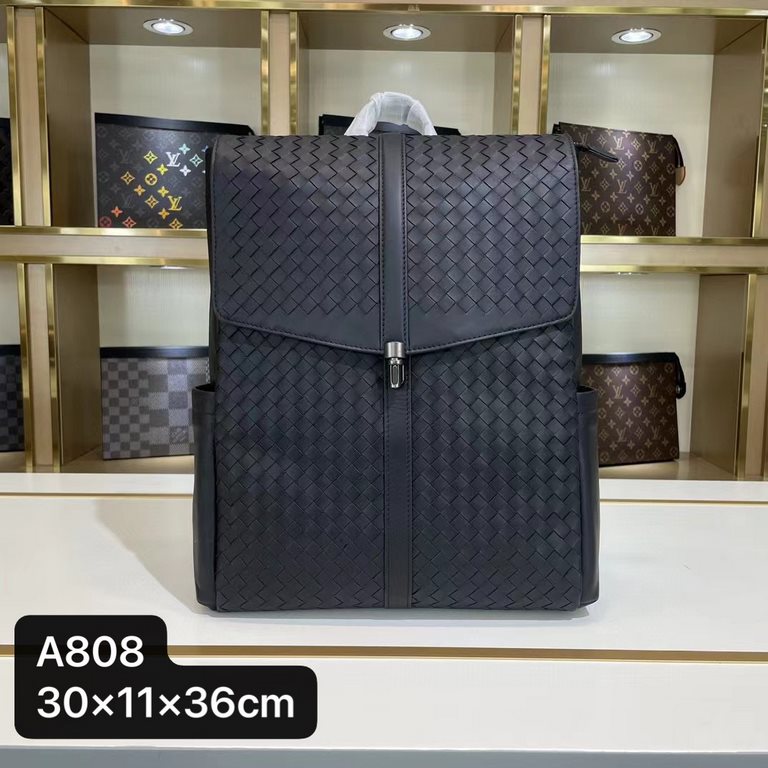 Model A808 upgraded version Bottega Veneta latest BV counter men's backpack official website synchronization using the top waxed tires cowhide feel soft and comfortable awesome counter original hardware special lining Si