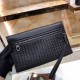 [With Box] Bv Flap Clutch Bag Original Single Imported Customized Waxed Cowhide Luxury Pure Handmade Hand Sewn Weaving Gun Buckle Hardware Accessories Low-profile and Practical The more the leather is used, the more it i