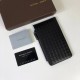 [with box] BV classic slim card case, using imported waxed calfskin, handmade, built-in 18 card positions, with zipper pocket, Model 188 #, Color black, Size 18  10  0.5cm