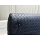 [BV Tire Cowhide Full Weave Travel Bag] Midnight Blue! New middle compartment    , original quality, counter models, space, practical, unisex models, size 49x25x28 (high) cm,