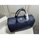 [BV Tire Cowhide Full Weave Travel Bag] Midnight Blue! New middle compartment    , original quality, counter models, space, practical, unisex models, size 49x25x28 (high) cm,