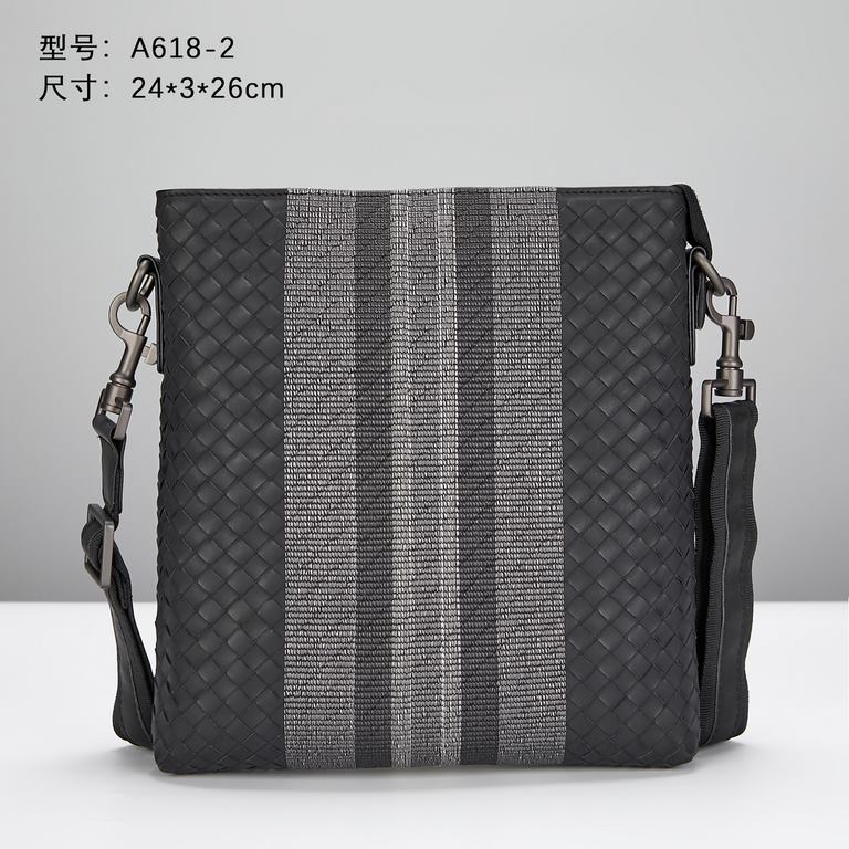 Model 618-2 embroidery upgraded Bottega Veneta latest models BV counter men's crossbody shoulder bag official website synchronization using top waxed tires leather feel soft and comfortable awesome counter original hardw