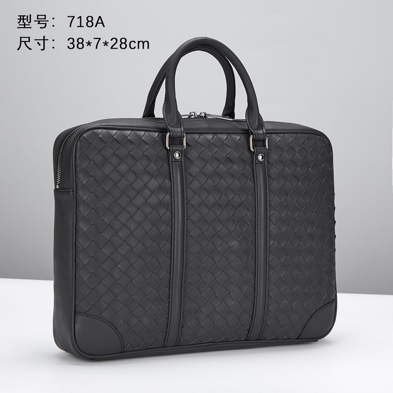 Model 718A Upgrade Bottega Veneta latest BV counter men's briefcase official website synchronization using the top waxed tires leather feel soft and comfortable awesome counter original hardware special lining Size 38x7 