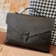 Export order  Bottega veneta 20 new woven tire cowhide leather handbag briefcase   men's crossbody bag 40cm