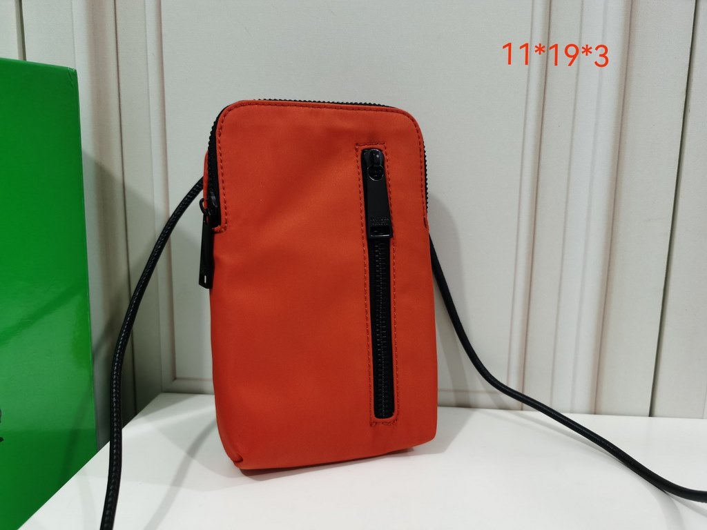 BV Waxed Tire Cowhide Leather Casual Cell Phone Case Orange Size 11x19x3cm- Zipper closure.- Interior lined with 1 pocket, 4 card slots- Medium size, can organize all kinds of smart phones, money clips.