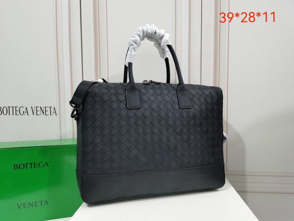 [BV Waxed Tire Cowhide Briefcase] Counter pop-up briefcase   graphite black      ,Size 392811cm,. Counter same model, original quality.