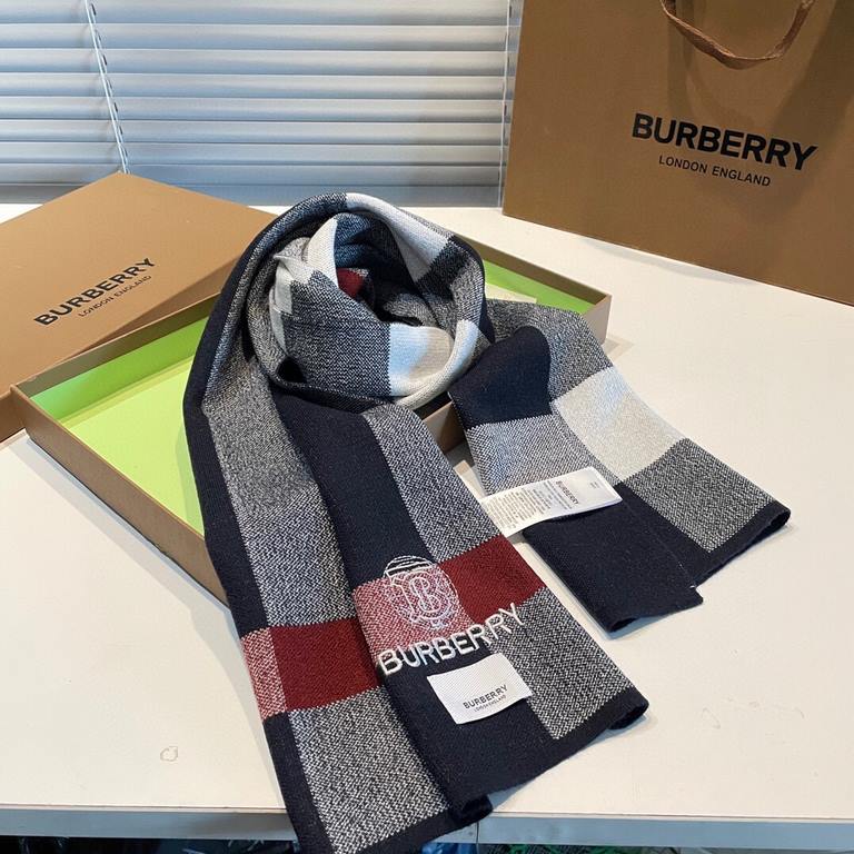 vip recommended Barberry 2022 counter the latest models Tb scarf [top cashmere scarf]   burst models Oh    physical genuinely beautiful   knitted scarf with a fine logo embroidery     the entire scarf color collocation i