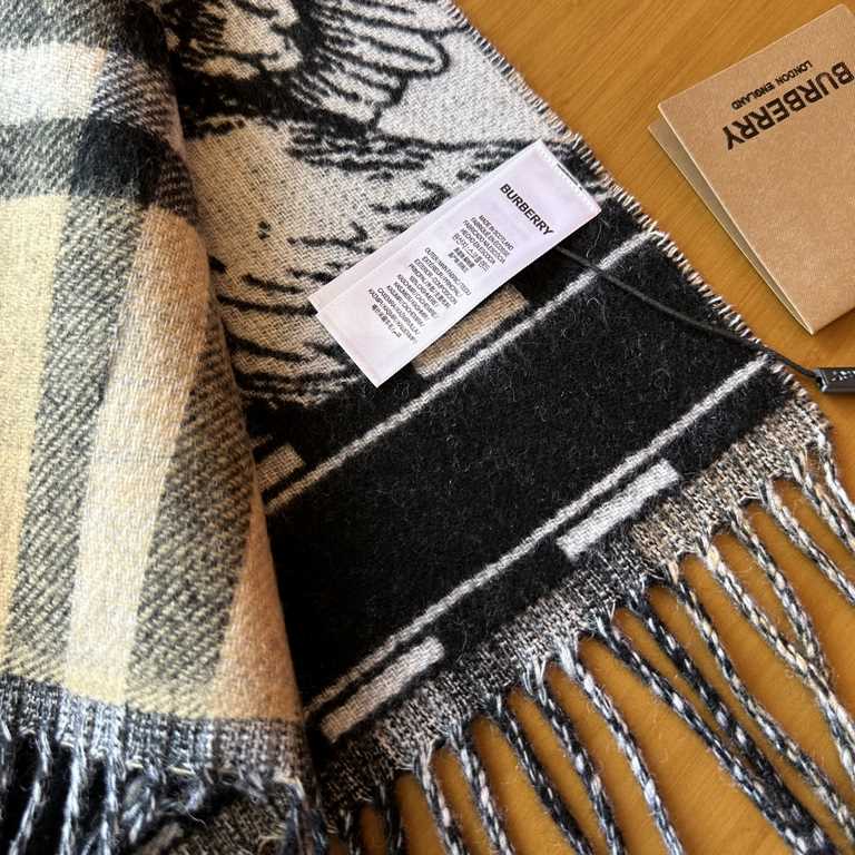 Burberry 23   New   Swan Scarf   Crafted from a selection of soft cashmere fabrics with the brand's oversized plaid and new-season art prints. Crafted from jacquard worsted, it is a vivid rendition of Burberry's iconic p