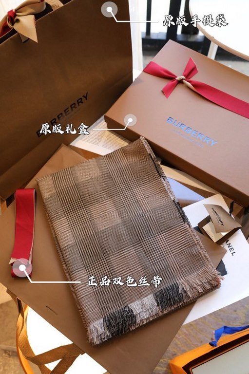 .Burberry [Welsh Check Large Shawl] Lightweight scarf crafted in Italy from checkered cashmere, adorned with a Prince of Wales check pattern on the reverse; embellished with tassel detailing at the edges.Product Details2