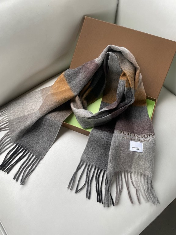 Burberry High-quality imported cashmere letters logo embroidered scarf surprise shelves Overseas counter latest men and women couples cashmere scarf domestic counter are not on the shelves from the style to the fabric ar