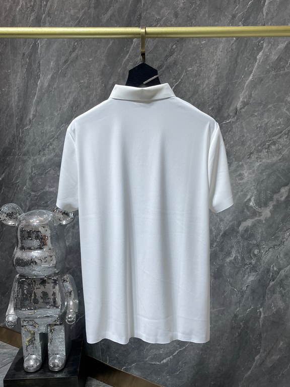 Hermes 2023 summer new T-shirt lapel short-sleeved polo shirt, counter customized fabric Breathable and comfortable, impeccable details, brand elements of the design concept, reflecting high quality. Hand feel delicate a