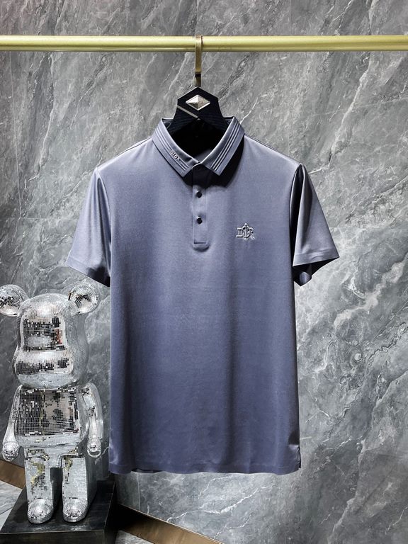 Hermes 2023 summer new T-shirt lapel short-sleeved polo shirt, counter customized fabric Breathable and comfortable, impeccable details, brand elements of the design concept, reflecting high quality. Hand feel delicate a