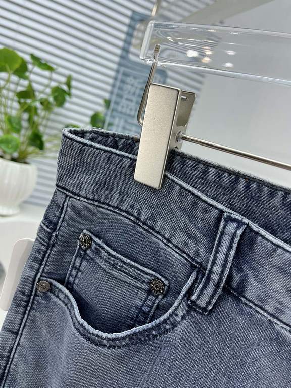 Hermes (Hermès) explosive custom 23s spring and summer new jeans, customized high-grade denim fabrics, wear breathable and comfortable, slightly elastic and not tight, version of the careful design and three-dimensional 