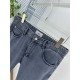 Hermes (Hermès) explosive custom 23s spring and summer new jeans, customized high-grade denim fabrics, wear breathable and comfortable, slightly elastic and not tight, version of the careful design and three-dimensional 