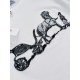 HERMES Hermes 2023 spring and summer new logo logo design couples models short-sleeved T-shirt Customized senior fabrics feel soft and comfortable with elasticity, simple atmosphere, the effect on the body is superb, the