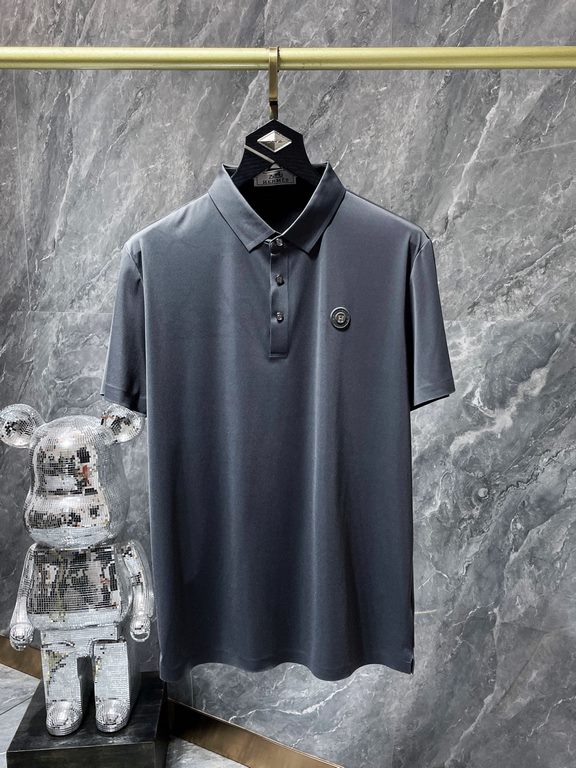 Hermes 2023 summer new T-shirt lapel short-sleeved polo shirt, counter customized fabric Breathable and comfortable, impeccable details, brand elements of the design concept, reflecting high quality. Hand feel delicate a