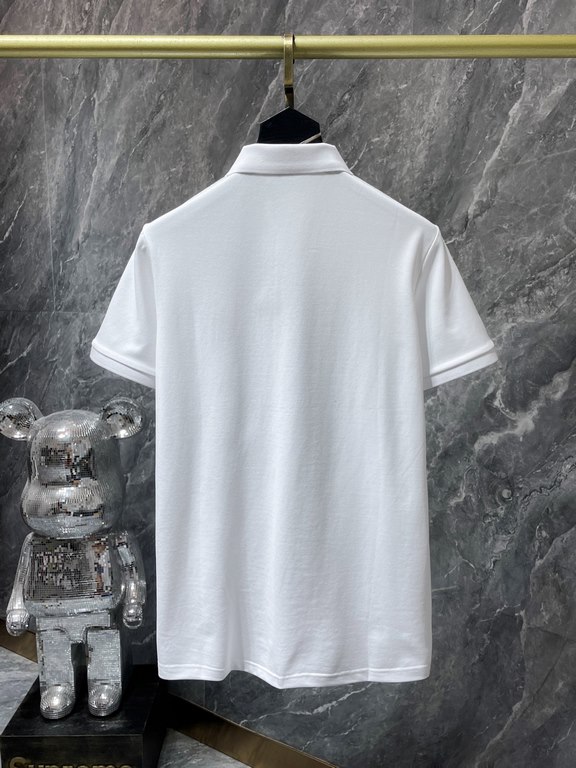 Hermes 2023 summer new T-shirt lapel short-sleeved polo shirt, counter customized fabric Breathable and comfortable, impeccable details, brand elements of the design concept, reflecting high quality. Hand feel delicate a