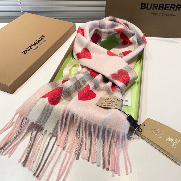 Explosive models to attack   Burberry couple explosion models, super cute classic peach heart   cashmere scarf another century redesign style classic fashion combination super colorful style feel very good specifications